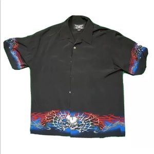Chrome Eagle Skull Shirt Men's Button Down Shirt